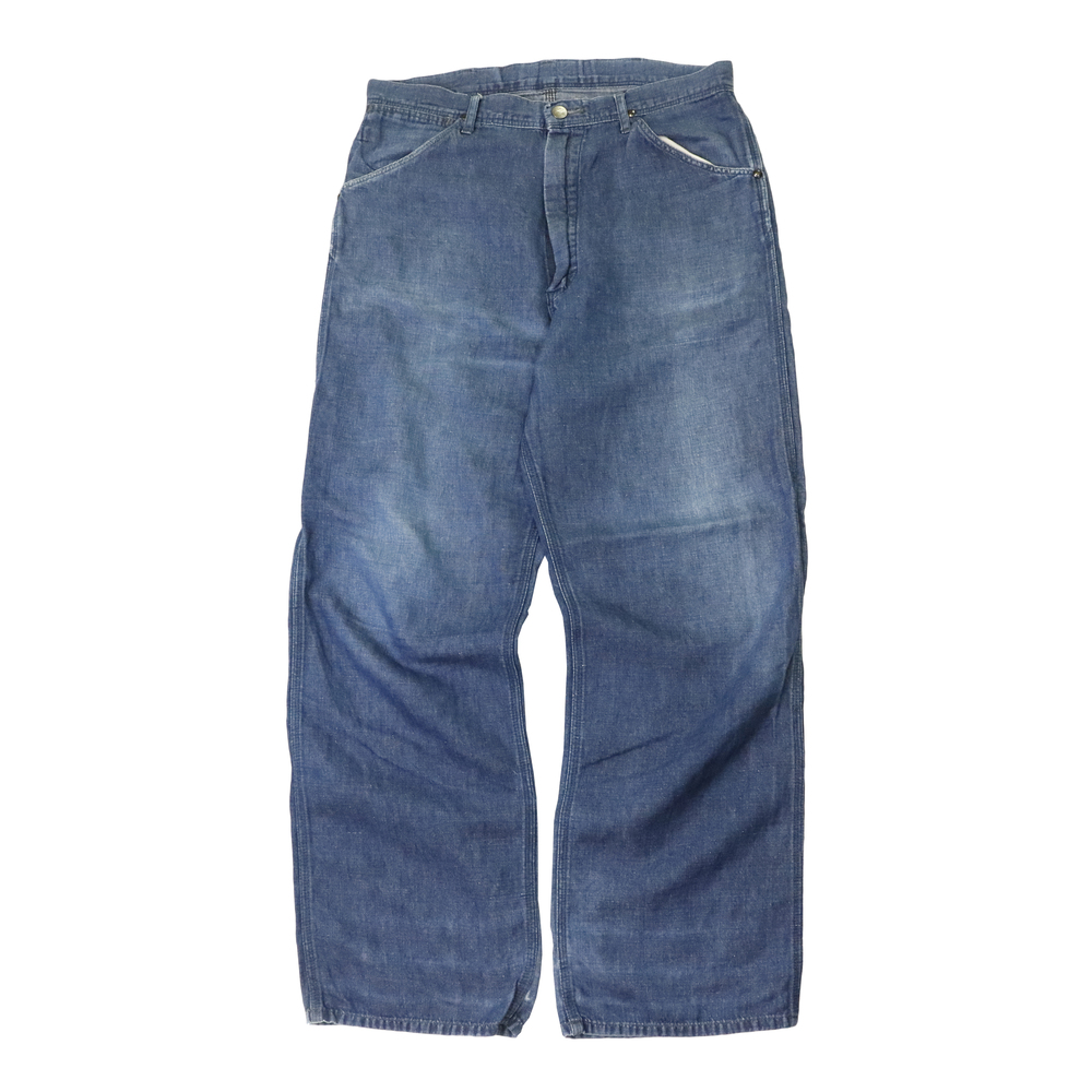 Vintage 60s Needles Faded Blue Denim Carpenter Jeans Size S